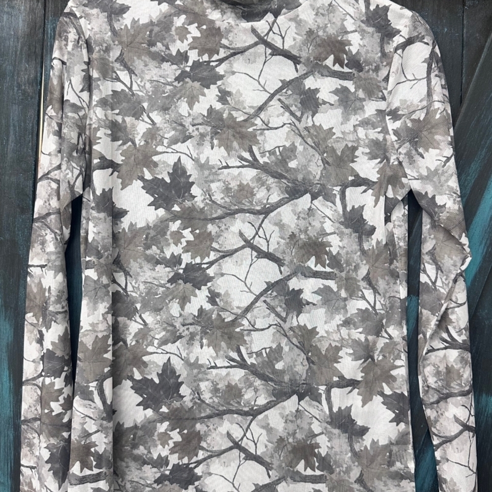Camouflage Long Sleeve Mesh Shirt